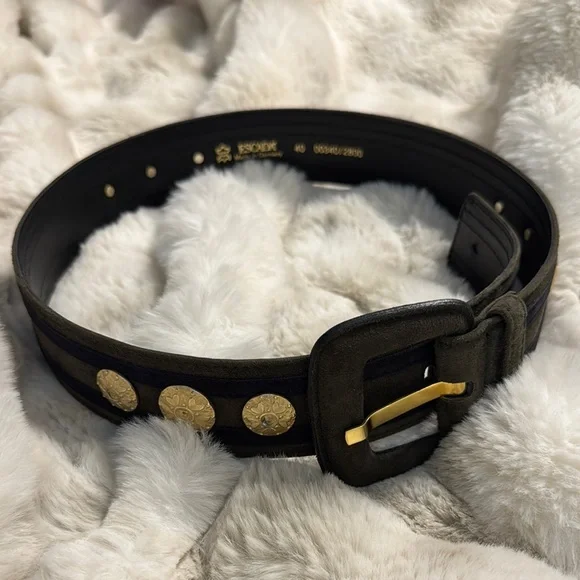 Escada | Accessories | Vintage Escada Black And Green Suede  display picture 2